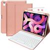 aMZCaSE Custodia per tastiera iPad 10.9 per il nuovo iPad Air 4 Generation 10.9 2020 / iPad Pro 11 2018 con tastiera Bluetooth wireless staccabile - Custodia con protezione completa con supporto (Champagne)