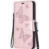 Yiizy Cover per Huawei P Smart 2019 Pot-LX1, farfalla 3D portafoglio custodia in pelle protettiva magnetica silicone TPU cover custodia POT-LX1AF con slot per carte, funzione di supporto (oro rosa)