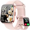 Fitpolo Orologio intelligente da donna con funzione telefonica/Alexa, 1,8 per iPhone Android Samaung, Fitness Tracker frequenza cardiaca/monitoraggio del sonno/impermeabile IP68, orologio fitness da