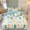 HAVOP Set di biancheria da letto con copripiumino in 100% cotone, per letto matrimoniale, per bambini, ragazzi, stampa animalier, coccodrillo, leone, verde, per tutte le stagioni, 200 × 200 cm