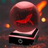 ALEENFOON Cristallo 3D Balena Ball Luce Notturna Night Light con Base LED multicolore per la decorazione domestica Regali per bambini