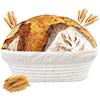 Zeripikfoasp Cestino da Lievitazione, Cesto Lievitazione Pane Ovale, Cesto in Rattan Naturale con Tela di Lino, Accessori per La Cottura Del Pane, Cestino per La Fermentazione, per Cottura in Casa