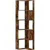 VidaXL Libreria Angolare 5 Ripiani Rovere Fumo 50x50x179 cm Multistrato, Ad Angolo, Mobile Porta Libri a L