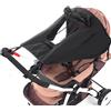 Misazy parasole passeggino universale con protezione UV 50+ e impermeabile, parasole ovetto universale - ombrellino parasole passeggino con finestrella e alette parasole,Nero