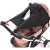FEMONGY parasole passeggino universale con protezione UV 50+ e impermeabile, parasole ovetto universale - ombrellino parasole passeggino con finestrella e alette parasole, nero