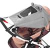 Misazy parasole passeggino universale con protezione UV 50+ e impermeabile, parasole ovetto universale - ombrellino parasole passeggino con finestrella e alette parasole, grigio