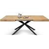 Tavolo Allungabile Piano in Nobilitato Gambe Incrociate in Metallo cm 140 o 160