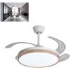 RobertAgor Driwei VENTILATORE SOFFITTO LUCE PALE SCOMPARSA 85W LEGNO LAMPADARIO SOSPENSIONE 50CM