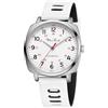 Diaofendi - Orologio medico da infermiera per studenti medici, medici, lancetta dei secondi, quadrante di facile lettura, 24 ore, 3ATM impermeabile, cinturino in silicone, Argento-Bianco Nero, Guarda infermiera