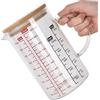 HERCHR Misurino in Vetro, Bicchiere di Misura in Vetro, Bicchiere Graduato con Manico E Coperchio, Tazza in Vetro Resistente Al Calore, Per Cuocere, Cucinare, Versare Liquidi(1000ml)