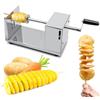 Kuuleyn Taglierina a spirale per patate fritte in acciaio inox, tagliaverdure con manovella e piedi in gomma antiscivolo per frutta, patate, carote
