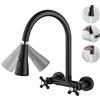 BAITUJIE Rubinetto da parete nero, rubinetto miscelatore da parete girevole a 360° per lavello cucina rubinetto estensibile da cucina nero (27cm)