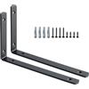 Sayayo Staffe per Mensole Nero Staffe a L Pesanti 25CM Staffa Angolare in Acciaio Inox Spessore 4MM, Supporti Mensola Reggi Mensola da Muro, 2 Pezzi, EJ5218B-2P
