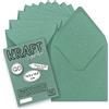 NEUSER PAPIER 25 buste quadrate vintage in carta kraft verde eucalipto - sostenibile - 15,5 x 15,5 cm - lembo appuntito incollato a umido - NUOVA CARTA