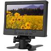 Goshyda Mini Monitor da 7 Pollici, Display LCD TFT 1024x600 HD con Supporto, Supporto Ingresso HDMI VGA AV, Secondo Monitor Esterno per CCTV, Giochi per PC(Spina UE)