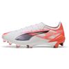 PUMA Scarpe da calcio ULTRA 5 ULTIMATE FG, Scarpe, Bianco/Nero/Glowing Rosso, 39