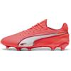 PUMA Scarpe da calcio KING ULTIMATE FG/AG, Scarpe, Glowing Rosso/Bianco/Rosso Fire, 39