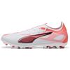 PUMA Scarpe da calcio ULTRA 5 MATCH MG, Scarpe, Bianco/Nero/Glowing Rosso, 39