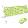 LeadsaiL Tastiera e Mouse Wireless, Kit Mouse e Tastiera Senza Filo, Ergonomica 2.4G USB Silenzioso Set 1600DPI, Tastierino Numerico, Tasti Silenziosi, Layout QWERTY per PC Laptop Windows Mac- Verde