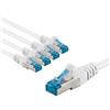 goobay 66049 - Cavo di rete CAT 6A in set da 5 cavi patch schermati S/FTP/CU Ethernet, PiMF, LSZH/Cat 6a con 10 Gbit/Bianco/5 x 2 m