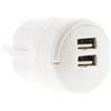 Zenitech - Caricatore USB doppio 2,1A con anello di estrazione - Bianco