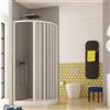GEAPLAST Box doccia semicircolare 80 x 80 soffietto apertura laterale