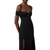 ELISABETTA FRANCHI ABITO RED CARPET IN JERSEY CREPE CON CORSETTO - ABR0851E2 - nero