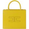 ELISABETTA FRANCHI TOTE PICCOLA CON IMPUNTURE A CONTRASTO - BS08A51E2 - curry