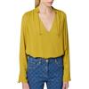 ELISABETTA FRANCHI CAMICIA IN GEORGETTE CON CHARMS E LOGO - CA08051E2 - curry