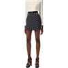 ELISABETTA FRANCHI GONNA IN CREPE CON STAMPA A LOSANGHE - GOS0351E2 - nero
