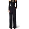 ELISABETTA FRANCHI PANTALONE IN CREPE CON BANDA IN RASO - PA08751E2 - nero