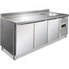 Tavolo Frigo Refrigerato Positivo 3 Porte Con Alzatina E Lavello - Clv 3200 Tn - Temp. -2°c/+8°c Dim. Cm 202x70x96h