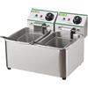 Friggitrice Elettrica Da Banco 2 Vasche Fy44l Cesto Cm 20 X 14 X 12 Capacità Olio 4,2l (x2)