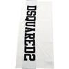 DSQUARED2 Telo Mare Uomo Donna Bianco Logo Jacquard Nero Uni