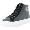 Calvin Klein Jeans Donna Sneakers Vulcanizzate Flat Scarpe, Multicolore (Black/Stormfront), 36