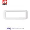 AVE 45PY06BB placca 6 moduli per scatola rettangolare 506L - Bianco Banquise