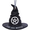 Nemesis Now Bad A ** Cappello da strega appeso ornamento 9 cm, resina, nero, cappello da strega, decorazione da appendere per Halloween, in resina di alta qualità, sapientemente dipinto a mano