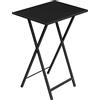 HOOBRO Tavolino, Tavolini per Spuntini, Pieghevoli Tavolo, Accanto al Divano, Stile Industriale, per Spazio Stretto, Struttura Stabile, Montaggio Facile, Nero EBK15BZ01