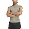adidas Uomo Techfit Compression Training Sleeveless T-Shirt, Silver Pebble, S