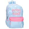 Disney Topolino Vibes Zaino per bambini, zaino scuola, realizzato in poliestere, tasche laterali, spalline larghe regolabili, maniglia superiore per appenderla, sistema Magic Fix., blu, Taglia unica
