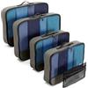 OW-Travel Organizer Valigia Salvaspazio Set da 5 Grigio (Medium/Large) Organizer da Viaggio per Valigia e Zaino. Packing Cubes. Cubi Organizzatori, Divisori per Valigie. Borse Portaoggetti per Valigie