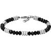 Fossil Bracciale da Uomo, Acciaio Inossidabile, L: 220 mm, L: 6 mm, Nero