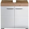 trendteam smart living Arredamenti, Marrone (Rovere nodato)/Bianco (Alta lucentezza), 60 x 56 x 34 cm