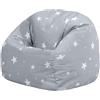 icon Stella Pouf Bambini, Grigio, Pouf Poltrona, Poltrona Sacco con Riempimento Incluso, Sedia Bambini, Mobili Camera da Letto