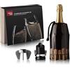 Vacu Vin Set di Accessori Champagne (3 Pezzi) | Refrigeratore, Tappo per Champagne e Beccuccio, Apribottiglie