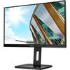 AOC Q24P2Q - Monitor QHD da 24, regolabile in altezza (2560 x 1440, 75 Hz, VGA, HDMI, DisplayPort, hub USB), colore: Nero