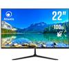 ATLANTIS Monitor 22 pollici, schermo 22 VA 100Hz, Full HD 1920x1080, VGA HDMI, MULTIMEDIALE, FreeSync, Uscita Audio/Cuffie inclinabile, risposta 5ms, Contrasto 3000:1, Angolo 178/178, Cavo HDMI 1,5m