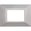 Ettroit Placca 3 moduli 503 in plastica argento Piramide compatibile anche con BTicino Axolute