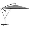 Outsunny Ombrellone da Giardino a Sbalzo 3x2.5 m con Manovella, Inclinabile e Girevole con Copertura, Grigio