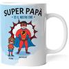 Caribu design Tazza personalizzata papà supereroe - idea regalo originale festa del papà/compleanno (Papà + Femmina)